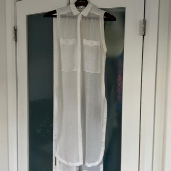 HELMUT LANG long silk tunic style top with side slits - Picture 2 of 3